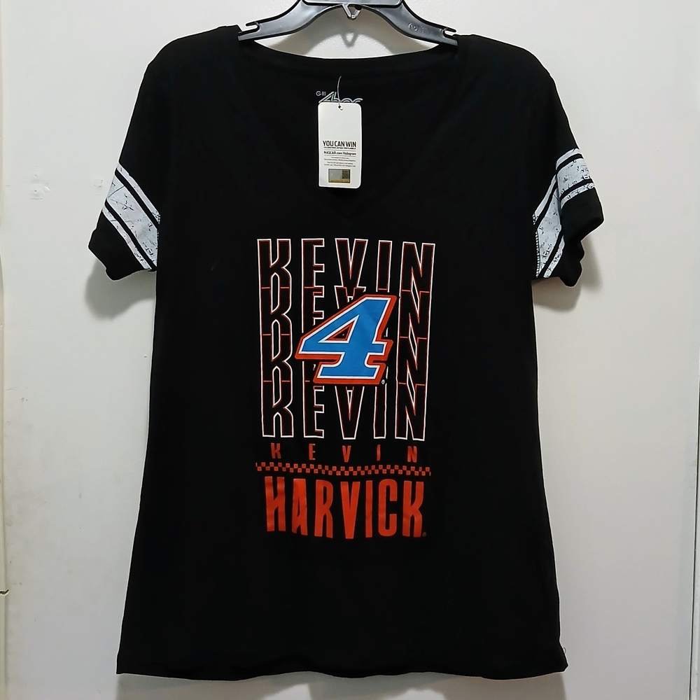 4 HER Kevin Harvick Graphic Black 2XL NASCAR T-Shirt BY CARL BANKS G-111 NWT